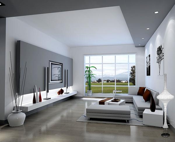 现代风格的客厅的装修格局参考图片