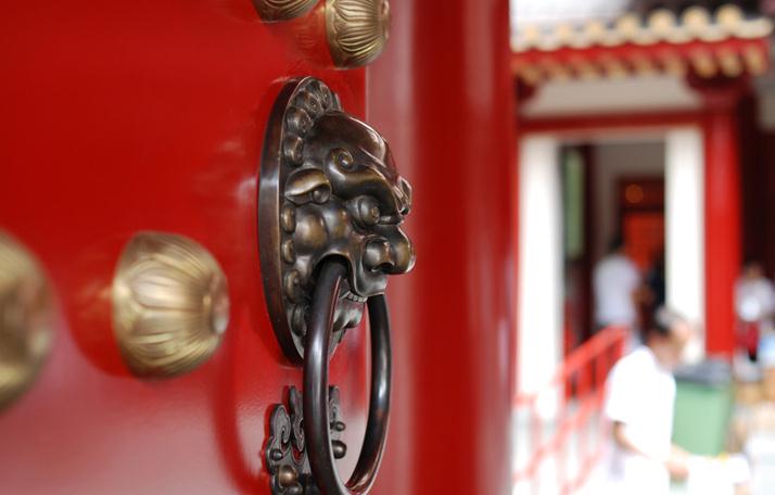 大门上的铁狮子图片