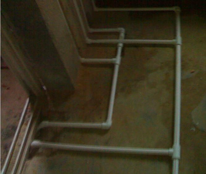 家庭装修中水路安装完工照片